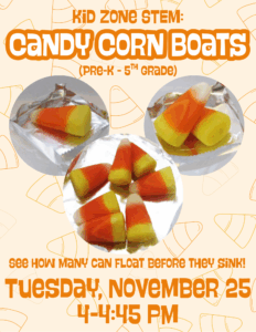 Kid Zone STEM: Candy Corn Boats