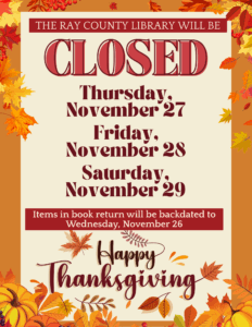 Closed for Thanksgiving