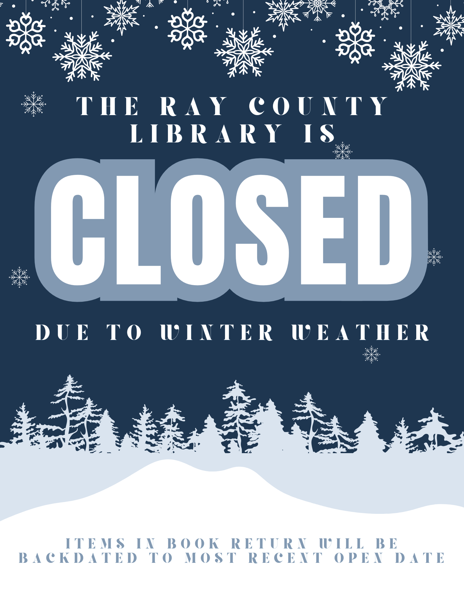 Library Closed due to winter weather
