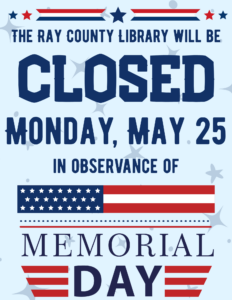 Closed for Memorial Day