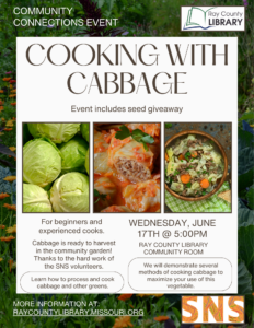 Community Connections Event: Cooking with Cabbage